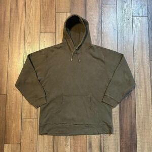 Vintage Utility Earth Tone Thrashed Distressed Hoodie‎ Sweatshirt Medium